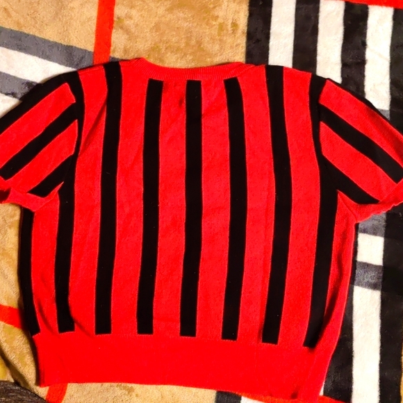Forever 21 cropped short sleeve striped sweater - Picture 2 of 5